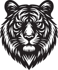 tiger head Silhouette vector