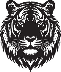 tiger head Silhouette vector