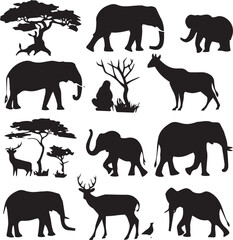silhouettes of animals
