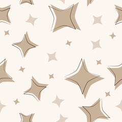 Obraz premium floral vector seamless pattern in beige colors botanical ornament