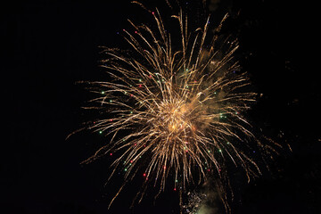 Colorful fireworks at night