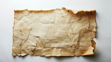 Fototapeta premium Old battered insulated paper on a white background.