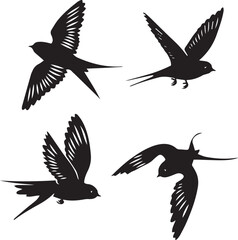 Obraz premium set of silhouettes of birds