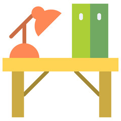 study desk flat icon