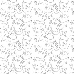 a pattern of line cats