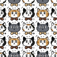 a pattern with angry cats color.