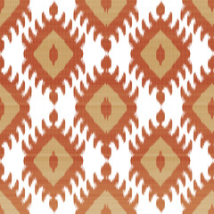 Ikat abstract ethnic art, Seamless pattern in tribal, folk embrodidery, and Mexican style.