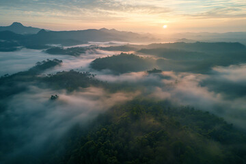 Fototapeta premium fog over the mountains