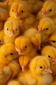  Nest of yellow chicks