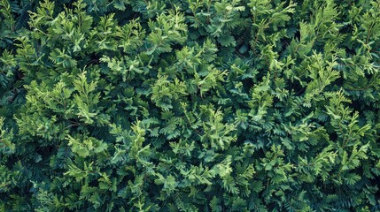 Coniferous Juniper Hedge as Natural Textured Background for Graphic Design