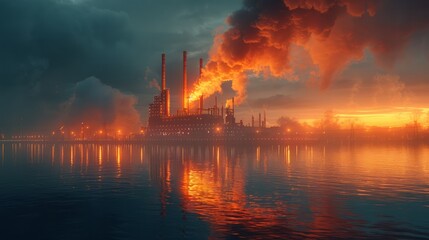 Fototapeta premium A mathematical model of climate change, showcasing the impact of greenhouse gas emissions on global temperatures.
