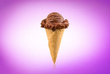 Tasty sweet fresh ice cream cone