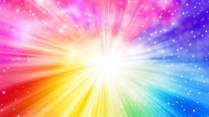 Radiant colorful explosion of light sparkling stars magical vibrant background