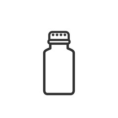 Minimalist outline salt or pepper shaker icon. Line pictogram of kitchen condiment container with editable stroke isolated on white. Minimalist vector illustration for web design and mobile interface