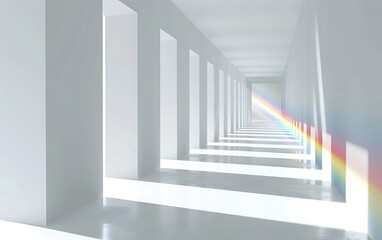 Obraz premium Empty interior image with holographic light in