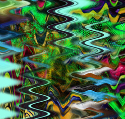 Fototapeta premium Combination textile collage pattern of wave and lines colored leopard snake tiger textures 