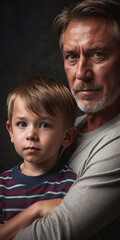 Father's Day in Australia. dad and son. The father holds his son's hand. Dad spends time with his son. A father protects his son