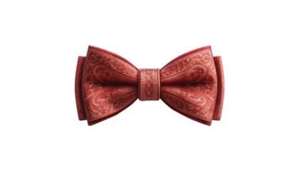 Vintage red bow tie isolated on transparent or white background