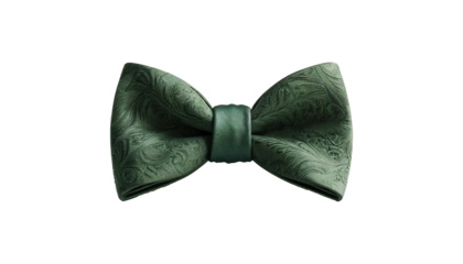 Vintage green bow tie isolated on transparent or white background