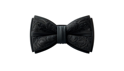 Vintage black bow tie isolated on transparent or white background