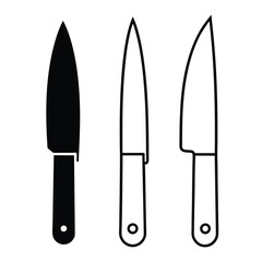 Kitchen and meat cutting knives set realistic vector of chef and butcher tools