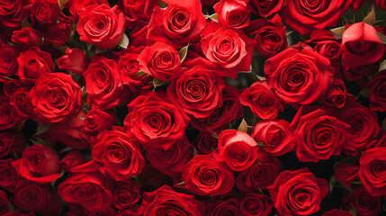 Lots of beautiful red roses in the background daylight