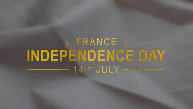 Happy Bastille Day Lettering Text Animation, Great for Celebrations, Ceremonies, Festivals, greetings, and banners. Happy Bastille Day 14th of July. 