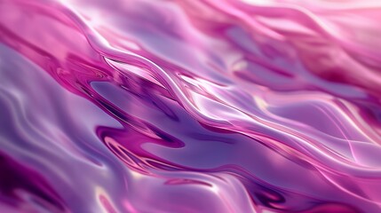Fototapeta premium Vibrant Abstract 3D Digital Waves in Shades of Pink and Purple with Wide-Angle Lens and High-Saturation High-Key Film Enhancing Depth and Texture