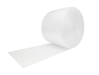 a roll of bubble wrap, which is a type of plastic sheeting with small, air-filled bubbles that is used to protect fragile items during shipping.