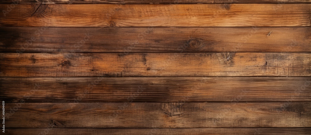 Poster Weathered wooden wall featuring numerous plank boards up close, creating a rustic and textured backdrop. with copy space image. Place for adding text or design