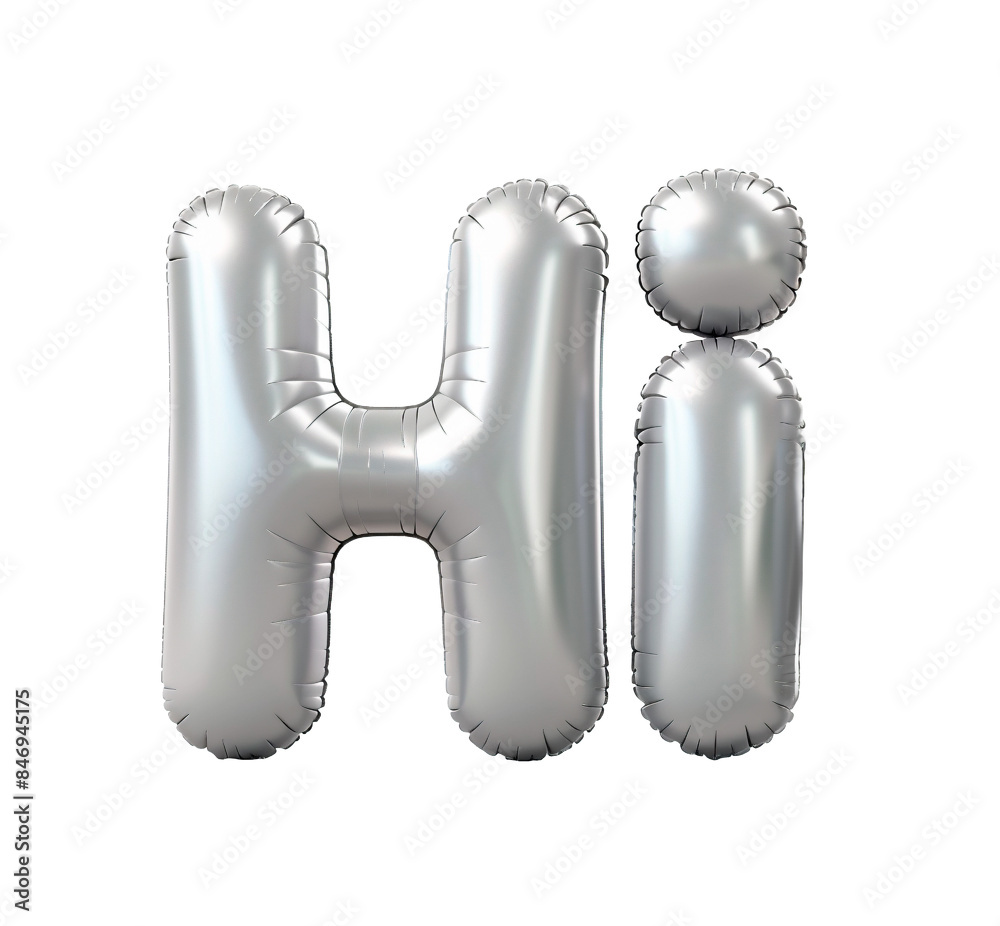 Fototapete photo with inflatable word with matte gray letters 