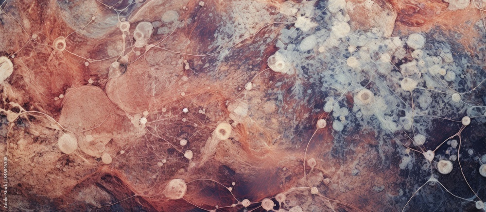 Poster A detailed view of a plant growing on a rock surface, showcasing the resilience of nature in challenging environments. with copy space image. Place for adding text or design