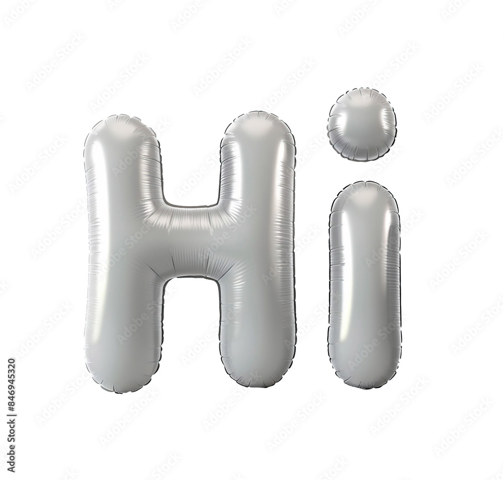 Fototapete photo with inflatable word with matte gray letters 