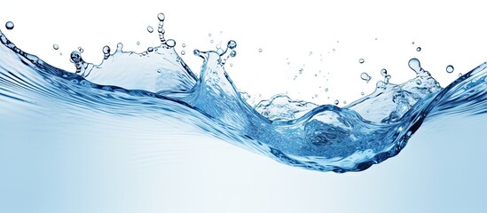 Fototapeta premium Capturing a detailed view of bubbling waves in water up close, showing the natural beauty of the aquatic world. with copy space image. Place for adding text or design