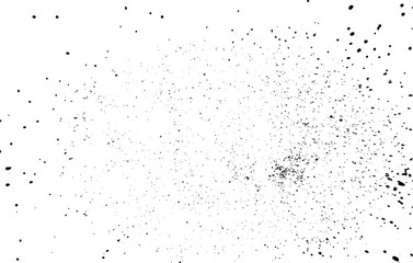 Snow, stars, twinkling lights, rain drops on black background. Abstract vector noise. Small particles of debris and dust. Distressed uneven grunge texture overlay.
