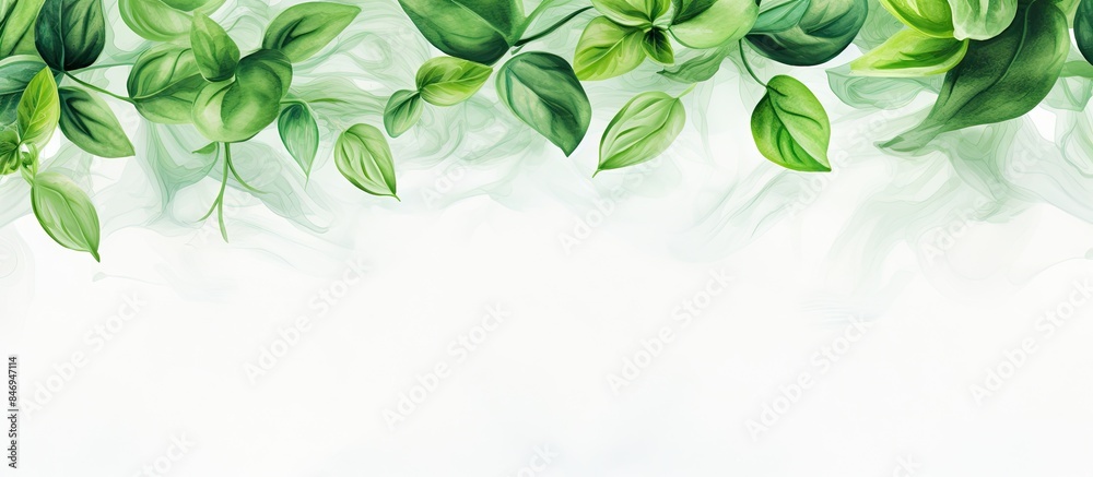 Aufkleber lush green plant displaying vibrant leaves in a natural setting. with copy space image. place for ad