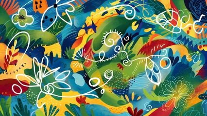 Obraz premium Minimalist Abstract Background with Doodled Details Focuses on simplicity with a touch of playfulness