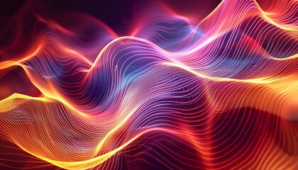 Futuristic Hologram Graphic Abstract Background with Waves and Swirls