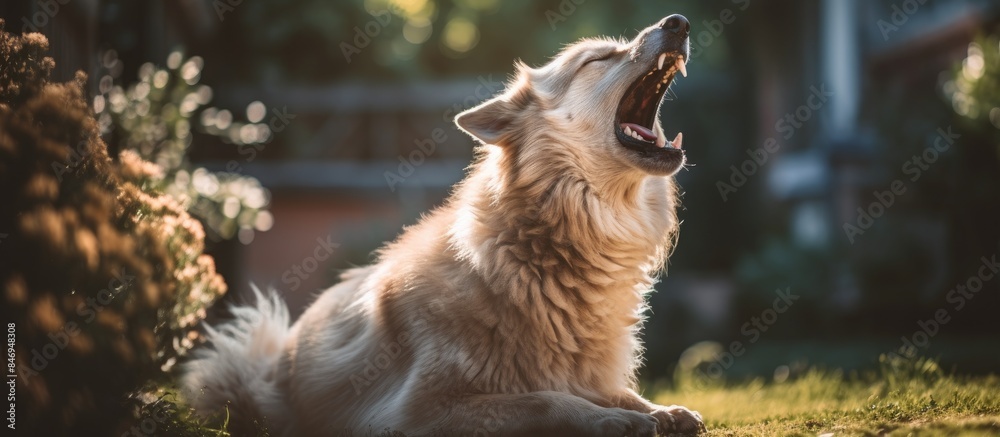 Poster a canine companion is making a ruckus in the yard by howling, whining, and barking loudly near the n