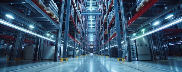 Massive warehouse with automated storage systems,
