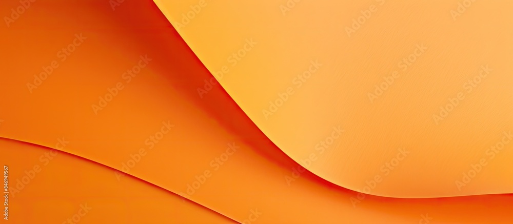 Poster Orange background with curved lines and surface, presenting a smoother paper texture. with copy space image. Place for adding text or design