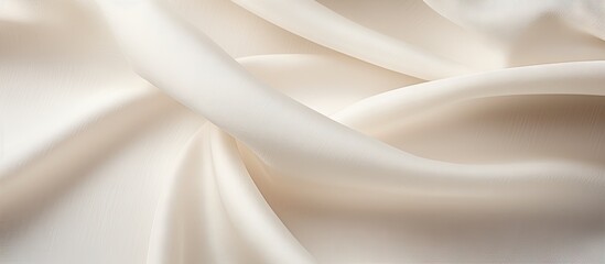 Obraz premium Close-up view of white fabric showing numerous folds and creases for texture background. with copy space image. Place for adding text or design