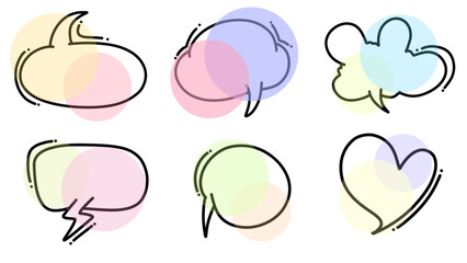 Hand Drawn Blank Speech Bubbles set, Flat Modern design , illustration Vector EPS 10
