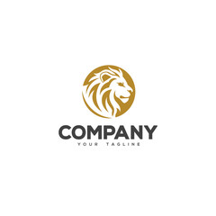 Creative logo design depicting a corporate animal head of a lion.