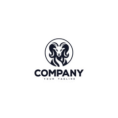 Creative logo design depicting a corporate animal head of a goat.