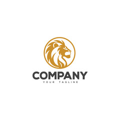 Creative logo design depicting a corporate animal head of a lion.