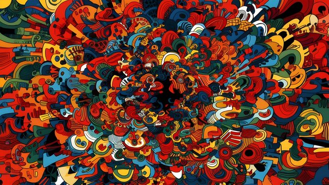 Unconventional Abstract Background with Doodled Surprises Highlights unexpected elements