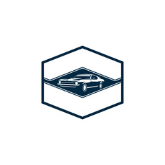 Creative logo design depicting a fast car. 