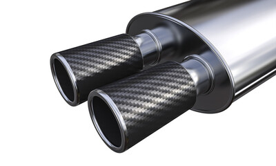 Dual carbon fiber car exhaust pipes