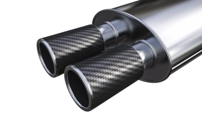 Dual carbon fiber car exhaust pipes